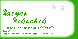 matyas mikschik business card